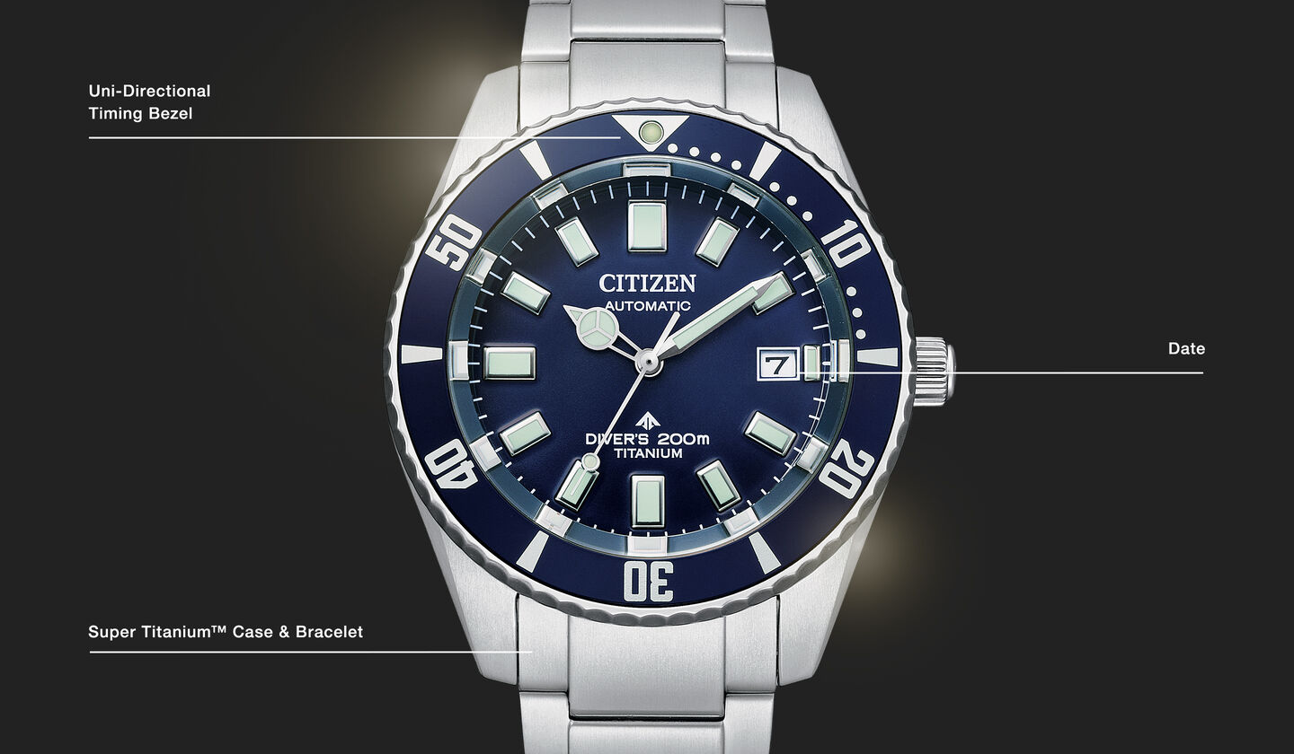 Watch diagram showing features of Men's Promaster Fujitsubo model NB6021-68L