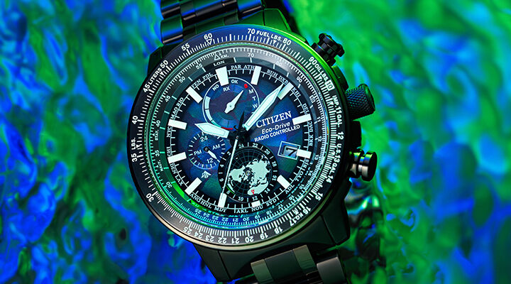 Shop Promaster Geo Trekker watches. Banner image featuring model BY3005-56E.