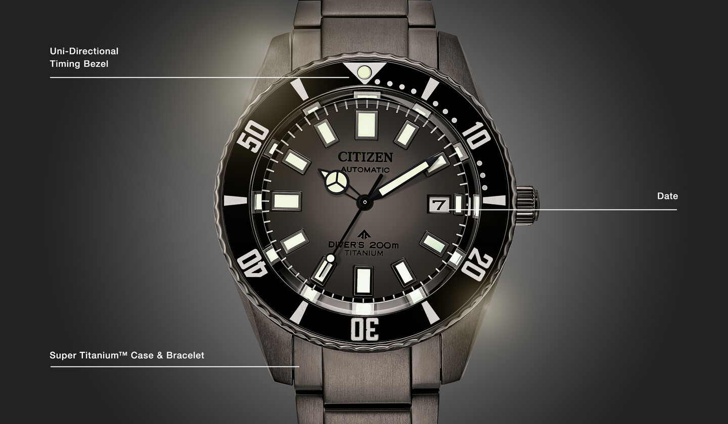 Watch diagram showing features of Men's Promaster Fujitsubo model NB6025-59H