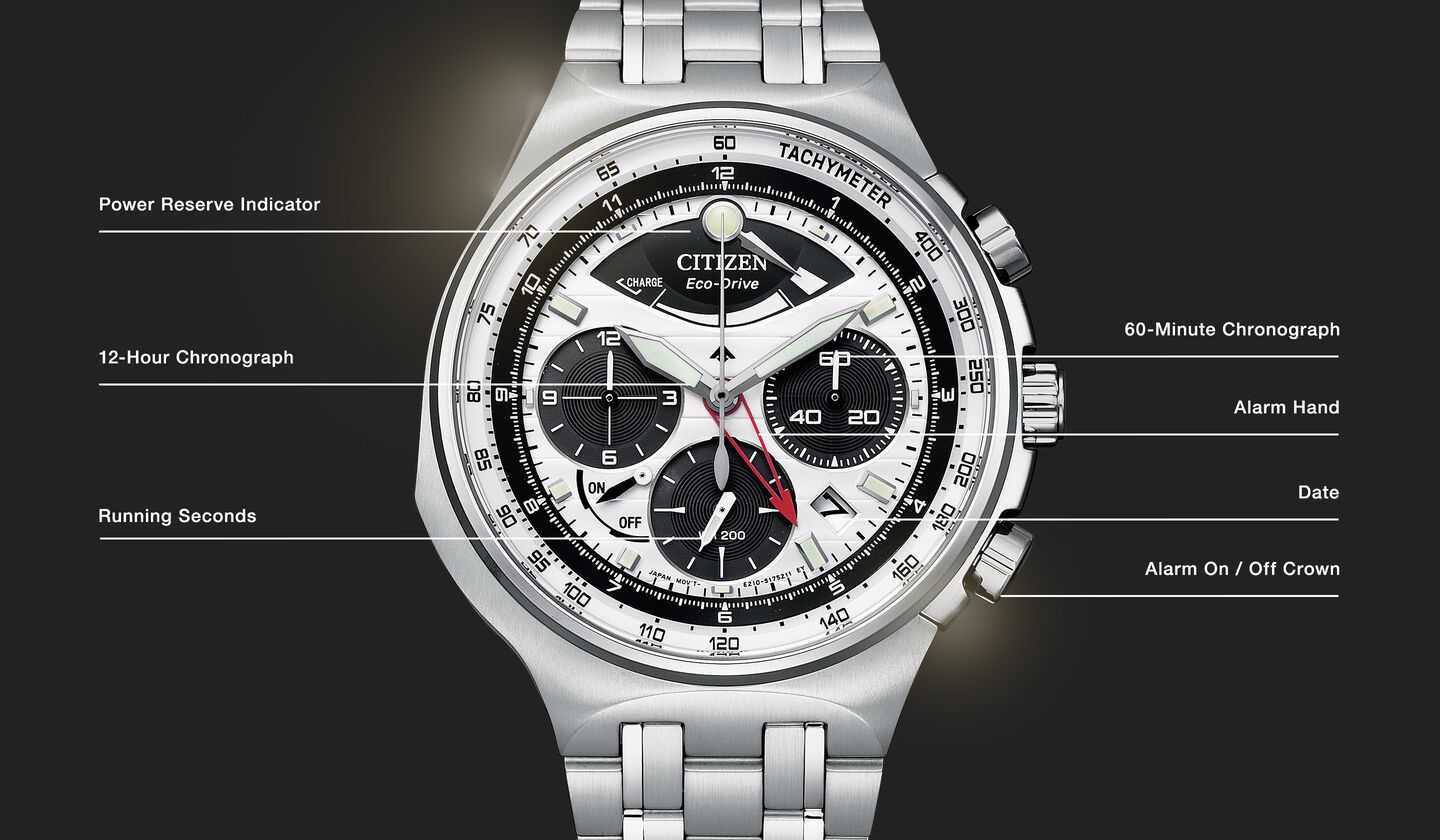 Watch diagram showing features of Caliber 2100 model AV0090-50A