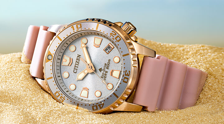 Women's Eco-Drive watches, featuring Promaster Dive model EO2023-00A image.