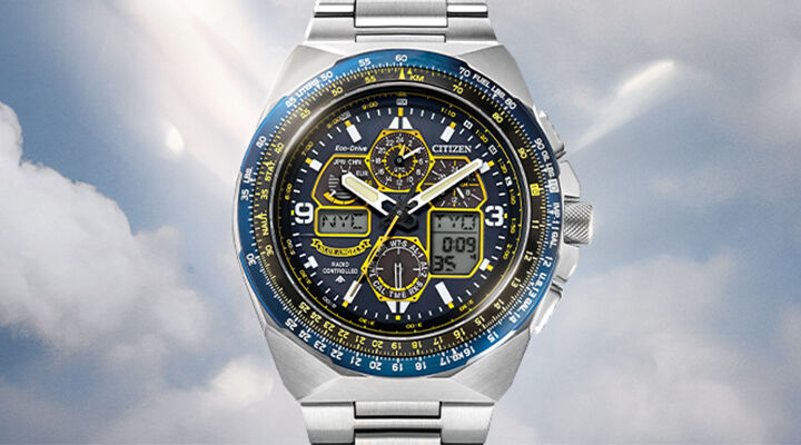 Men's best selling watches. Featuring the Promaster Skyhawk A-T model image (JY8128-56L).