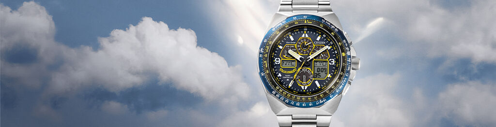 Men's best selling watches. Featuring the Promaster Skyhawk A-T model image (JY8128-56L).
