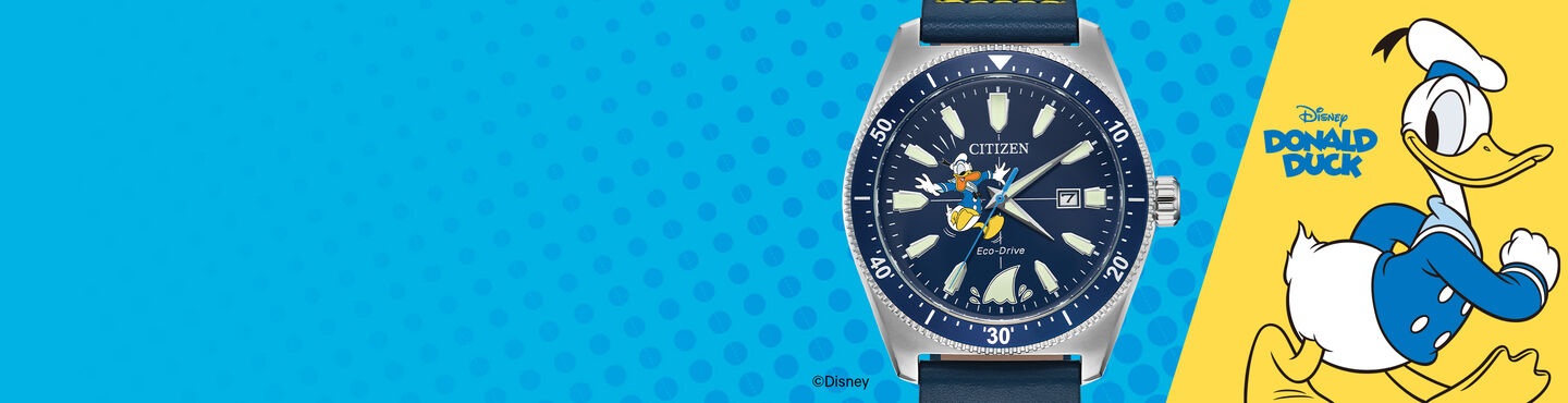 Mickey Mouse watch featuring image of Donald Duck