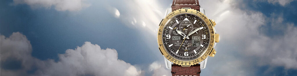 Shop men's Eco-Drive watches. Sustainably powered by light featuring the Men's Promaster Skyhawk A-T model image (JY8084-09H).