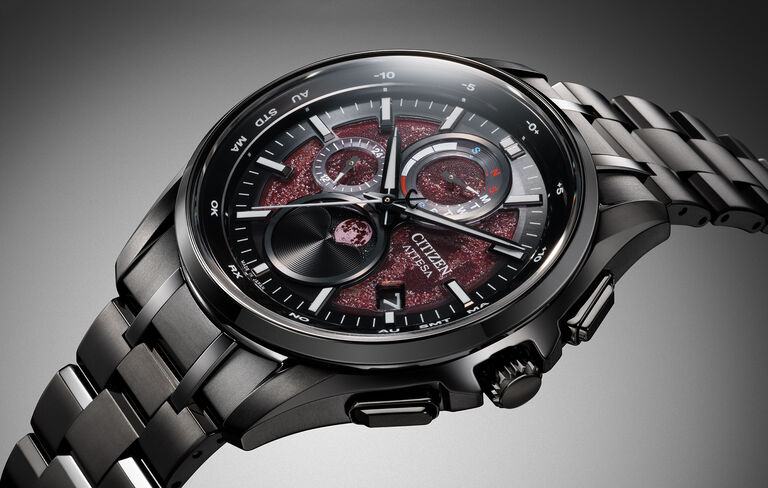 Mettant en vedet la montre ATTESA , mod&egrave;le BY1005-73Z