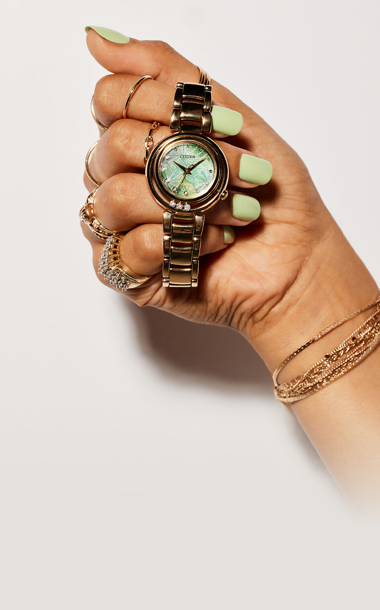 Featuring the Citizen L Arcly Watch model EM1113-58Y