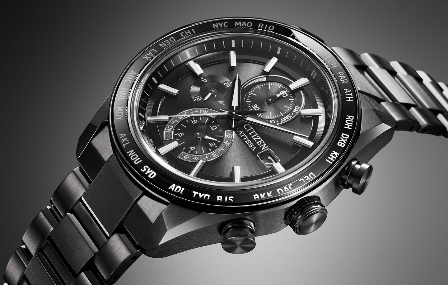 Featuring the ATTESA H800 Ring Sapphire Bezel watch model AT8294-59E