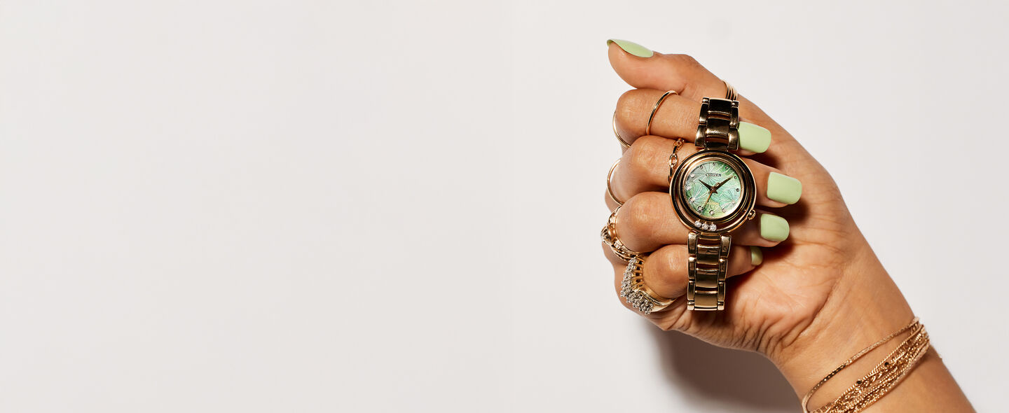 Featuring the Citizen L Arcly Watch model EM1113-58Y