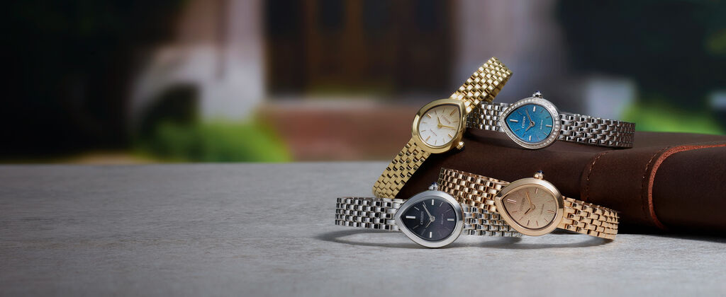 Featuring the Citizen Rainell Mini watch models EX1552-59A, EX1550-54A, EX1550-54E, and EX1553-56X