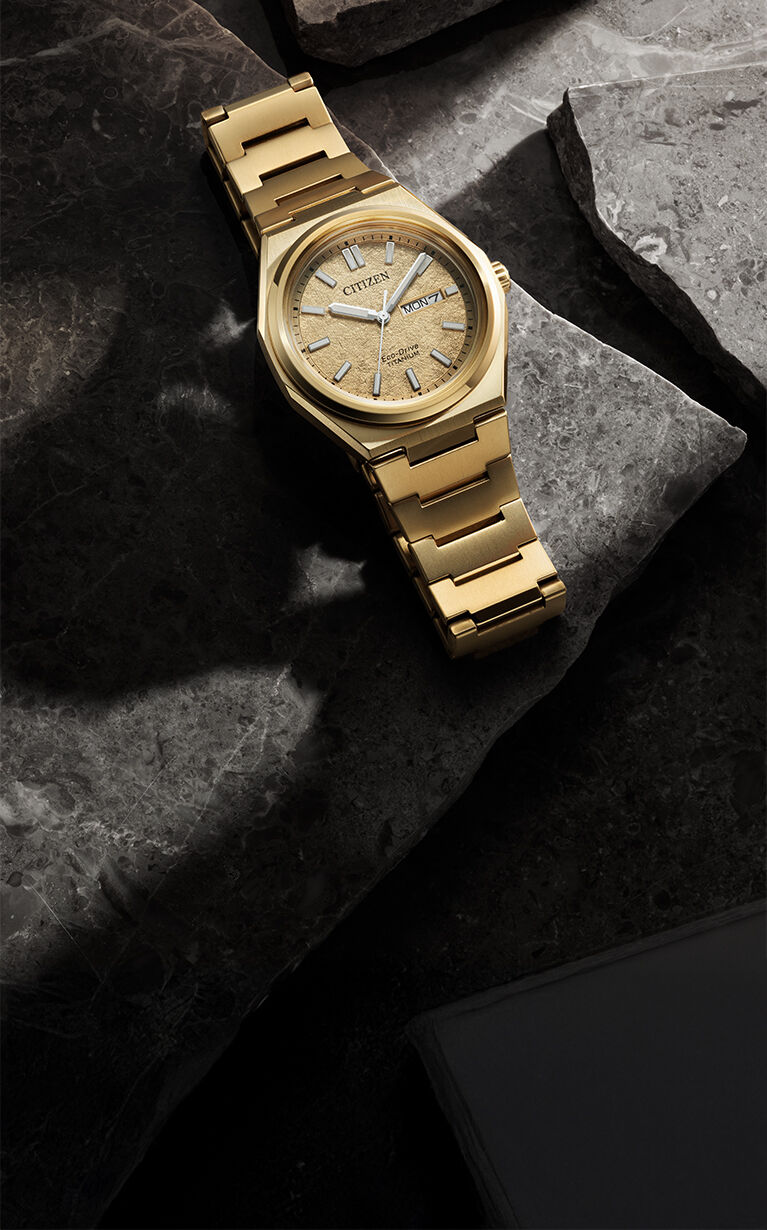 Women's Zenshin Eco-Drive watch featuring the Zenshin_AW0132-55P