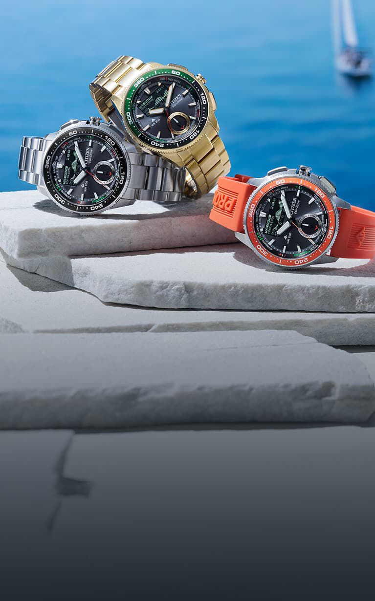 Featuring the Citizen Promaster WaveTracker watch modelsa JV3000-13E, JV3001-53E and JV3002-51E