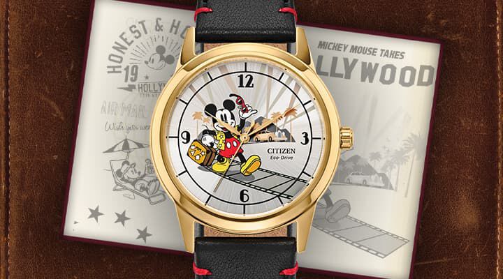 Featuring the Mickey Mouse Takes Hollywood watch model, FE7063-07W