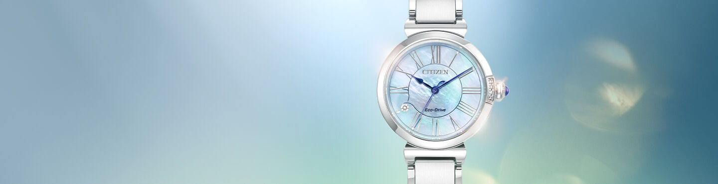 Featuring the Citizen L Mae watch model EM1060-52N