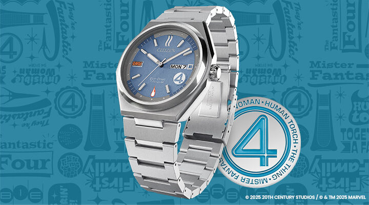 The Fantastic 4: First Steps watch model AW0131-66W and coin