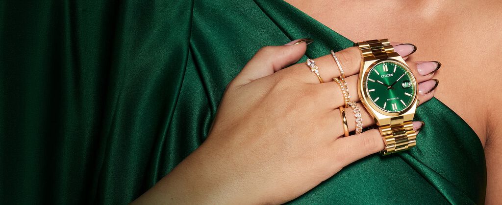 Featuring the TSUYOSA watch models NJ0152-51X