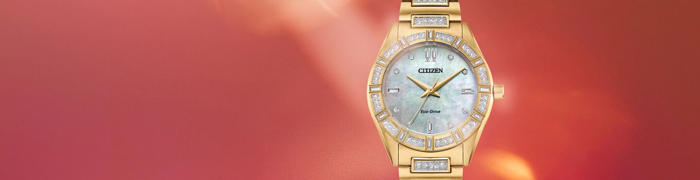 Featuring the Silhouette Crystal watch model EM1022-51D